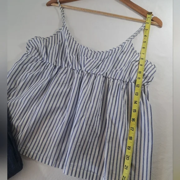 J.Crew Striped Cotton Babydoll Cami – Adjustable Straps, Size XL - Picture 3 of 8